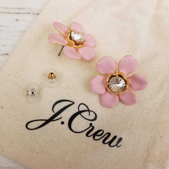 J. Crew Jewelry - J. Crew Pink Flower Earrings